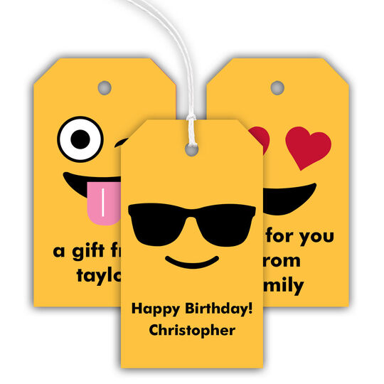 Yellow Emoji Hanging Gift Tags